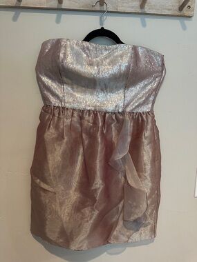 Calvin Klein Sparkling Rose Gold Strapless Party Dress